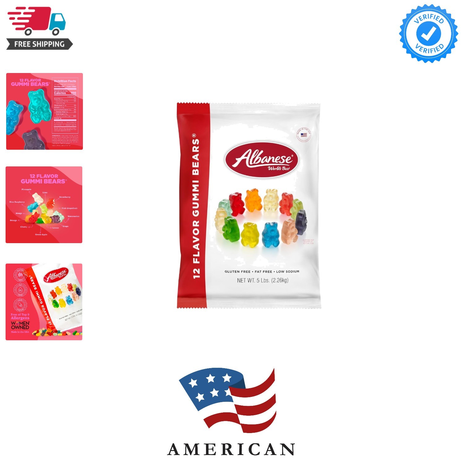 World’s Best 12 Flavor Gummi Bears | 5lbs of Candy | 12 Unique Flavors, Glute…