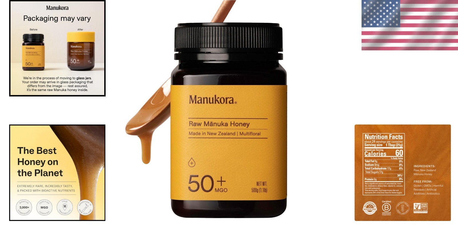 Manuka Honey Raw NZ MGO 50+ 17.6oz Superfood Immune Support Traceable