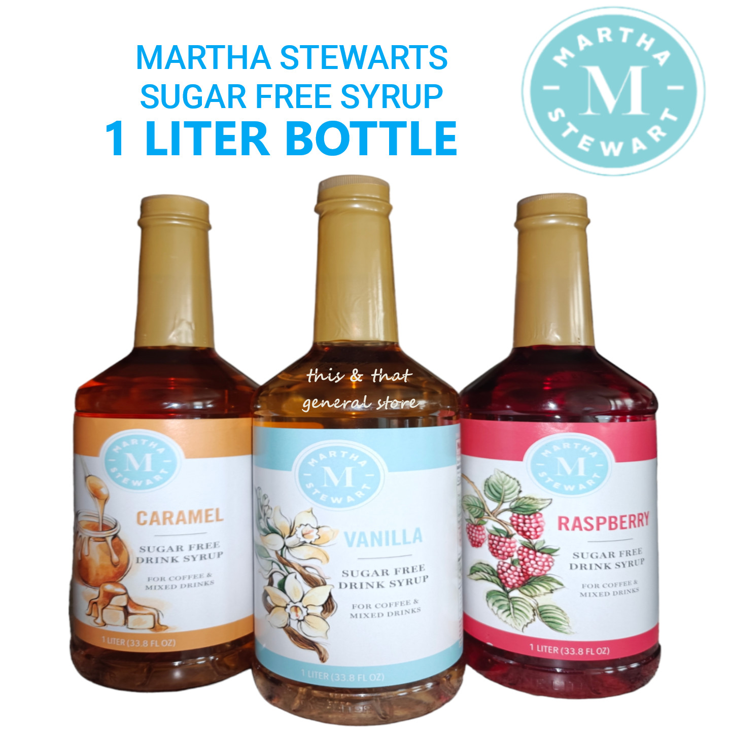 PICK 2 GET 20% OFF MARTHA STEWARTS Sugar Free Flavoring Syrup 1 LITER BOTTLES