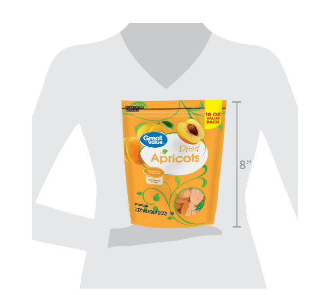 New Great Value Dried Apricots, 16 Oz Free Shipping..