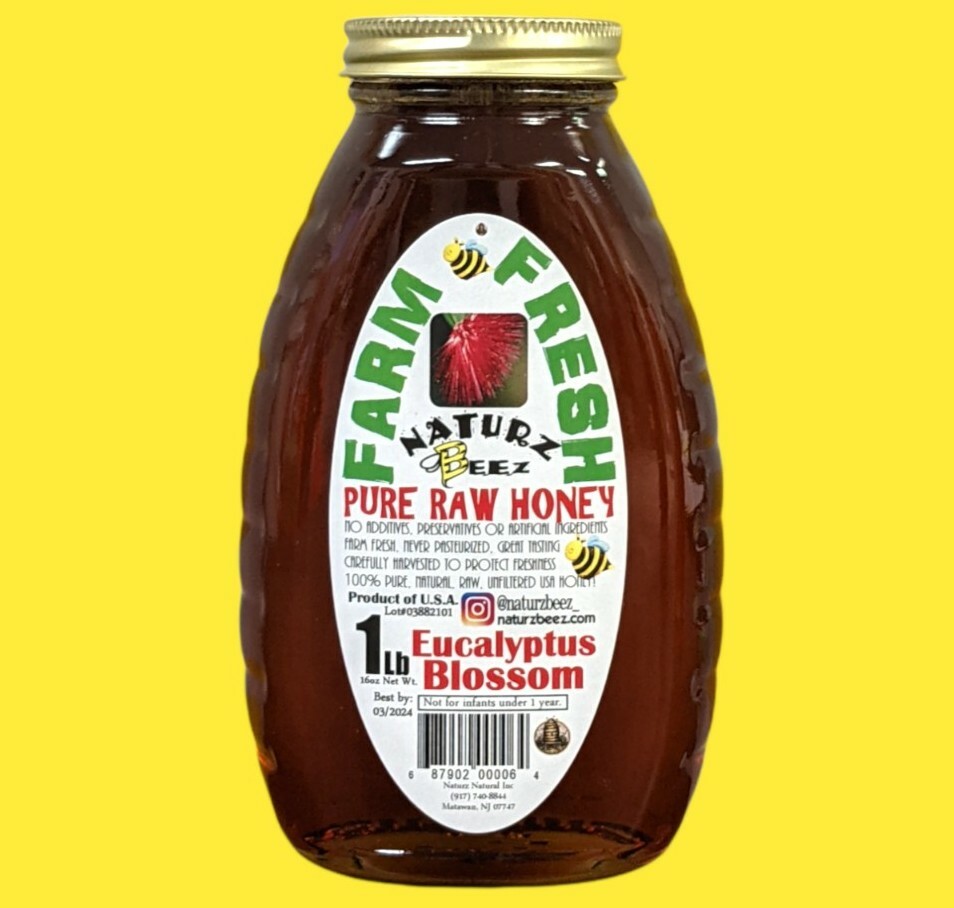 RAW HONEY EUCALYPTUS BLOSSOM 1LB 454g 100% PURE USA Honey