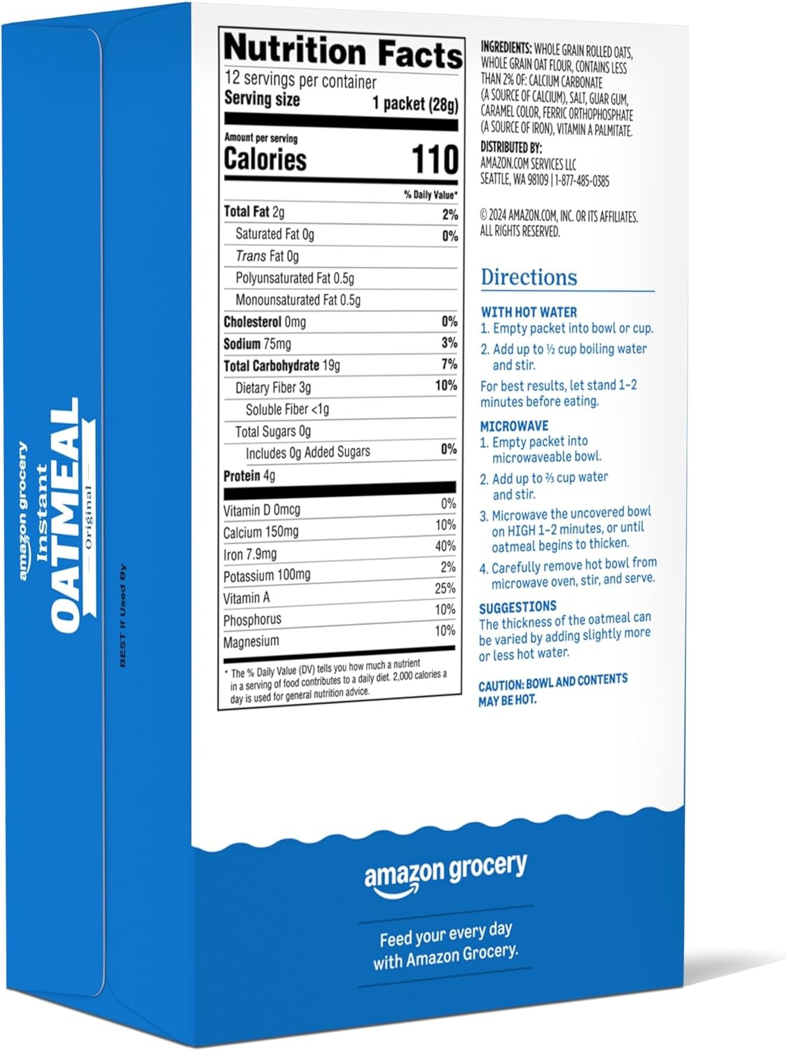 n Grocery, Original Instant Oatmeal,12 Ct