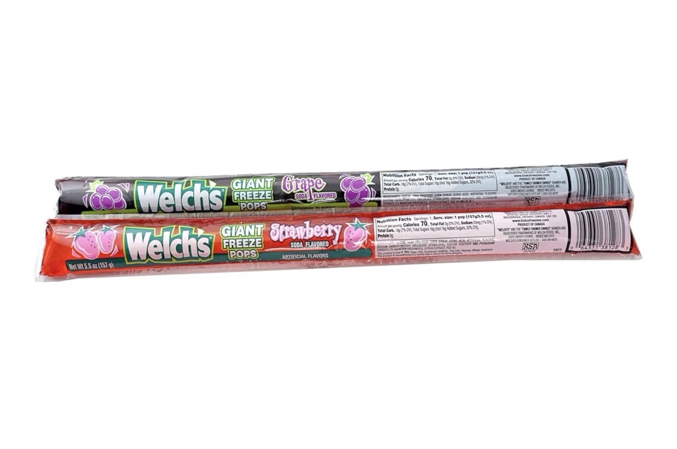 Welch’s Soda Freeze Pops Giant Ice Pops 27 Pack Variety Flavors Freezer BarsBulk