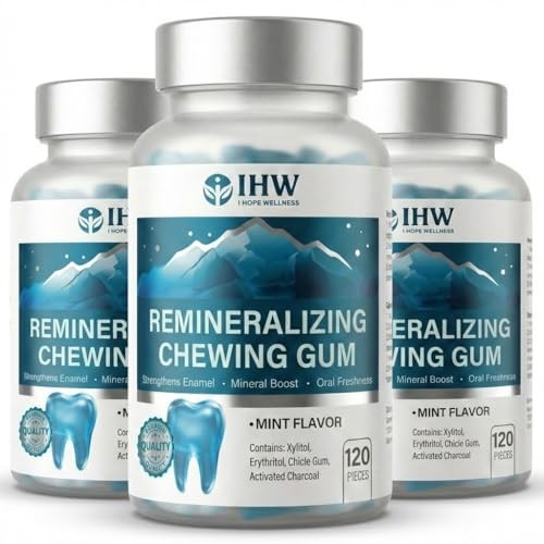 120pcs Hydroxyapatite Remineralizing Gum Sugar Free Mint Xylitol Teeth Whitening