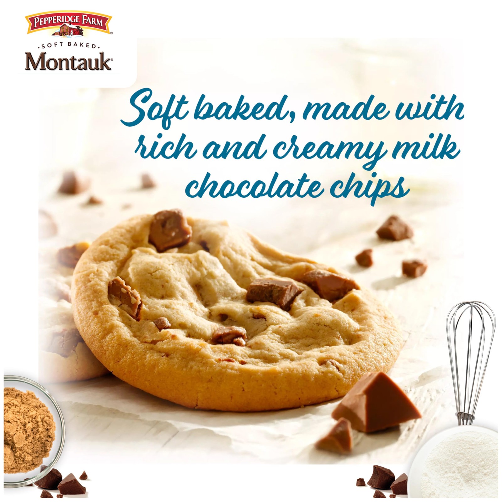 Pepperidge Farm Montauk Soft Baked Milk 8.6 Ounce (Pack of 1), Chocolate
