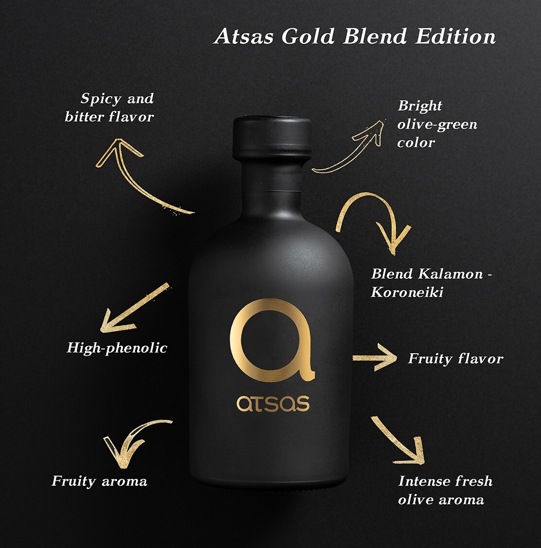 Atsas Organic EVOO Extremely High Phenolic – Gold Blend Limited Edition 250ml