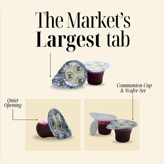 The Miracle Meal PreFilled Communion Cups with Larger Tab and Wafer Set Box …