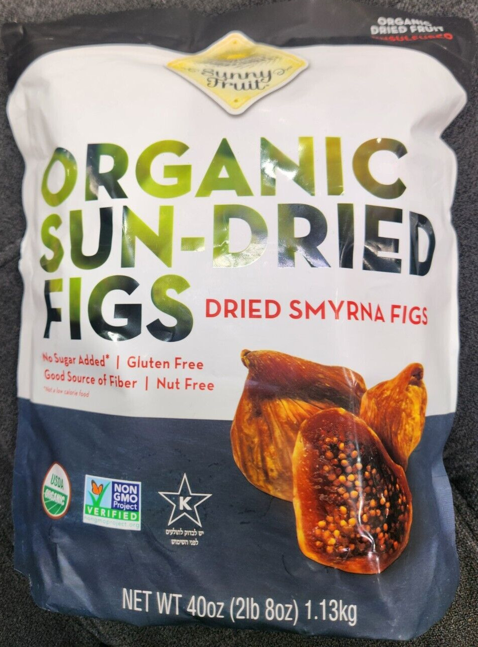 Sunny Fruit USDA Organic Sun-Dried Smyrna Figs Dried Fruit Unsulfured, 40 Ounces
