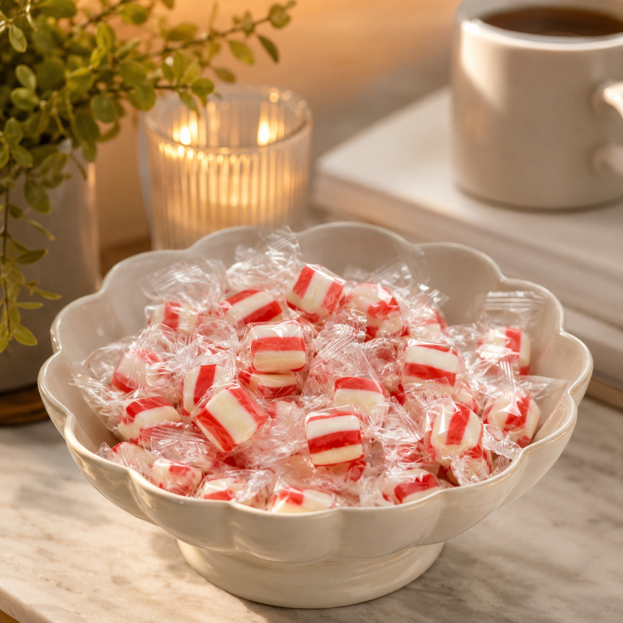 Peppermint Soft Puffs Candy | 170 Wrapped Pcs 32 oz (2 LB) Mint Candy Bulk Candy