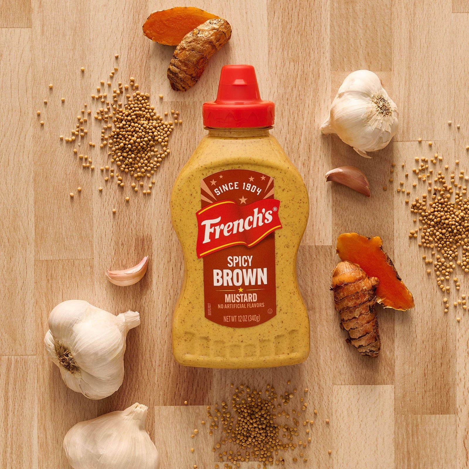 Spicy Brown Mustard 12 oz – Pack of 12, Gourmet Condiment for Sandwiches & BBQ