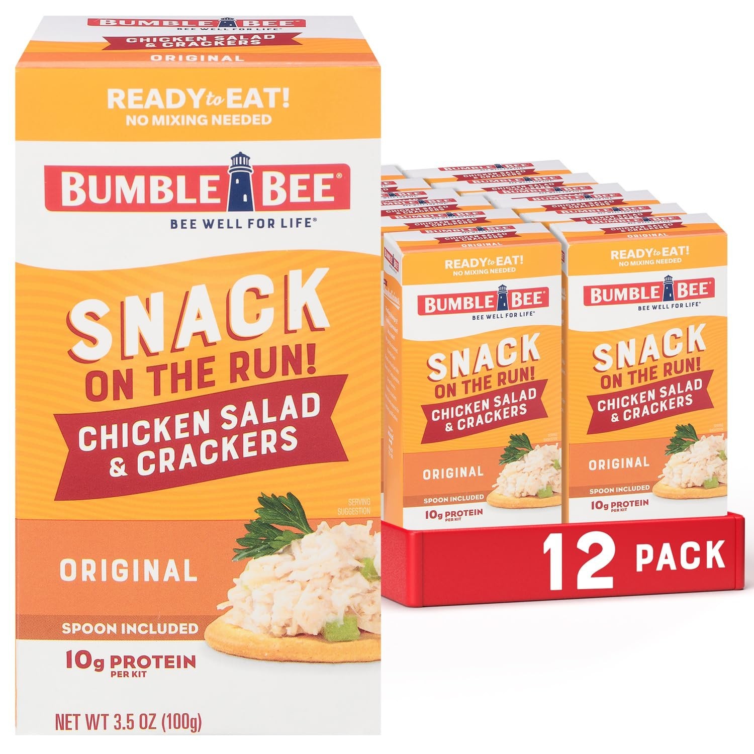 Protein Snack Pack Chicken Salad with Crackers 10g per Box Ready to Eat Pack of