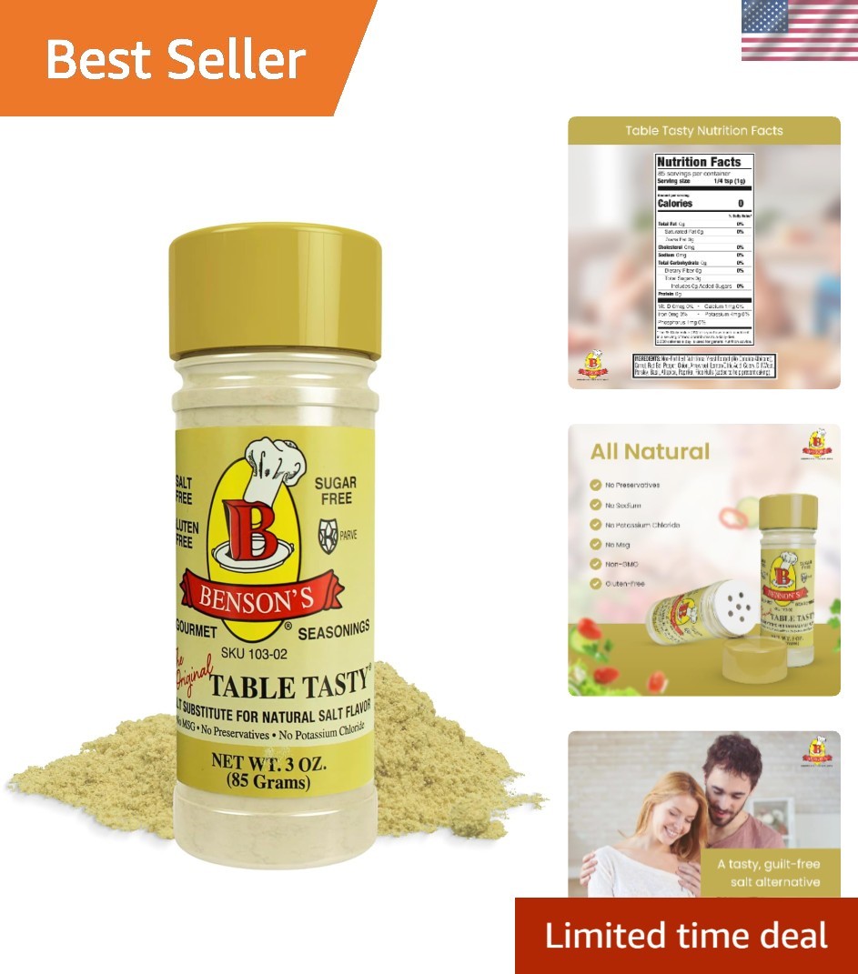 Benson’s – Table Tasty Salt Substitute, Salt-Free Gourmet Popcorn Seasoning, …