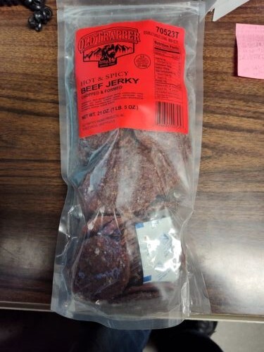 Old Trapper BEEF JERKY ROUNDS 80 ct Hot & Spicy REFILL 1.3 Pounds Double Eagle