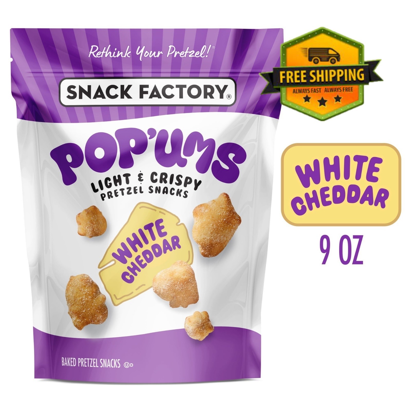 Snack Factory Pop’ums White Cheddar Pretzel Snacks in a 9 oz bag