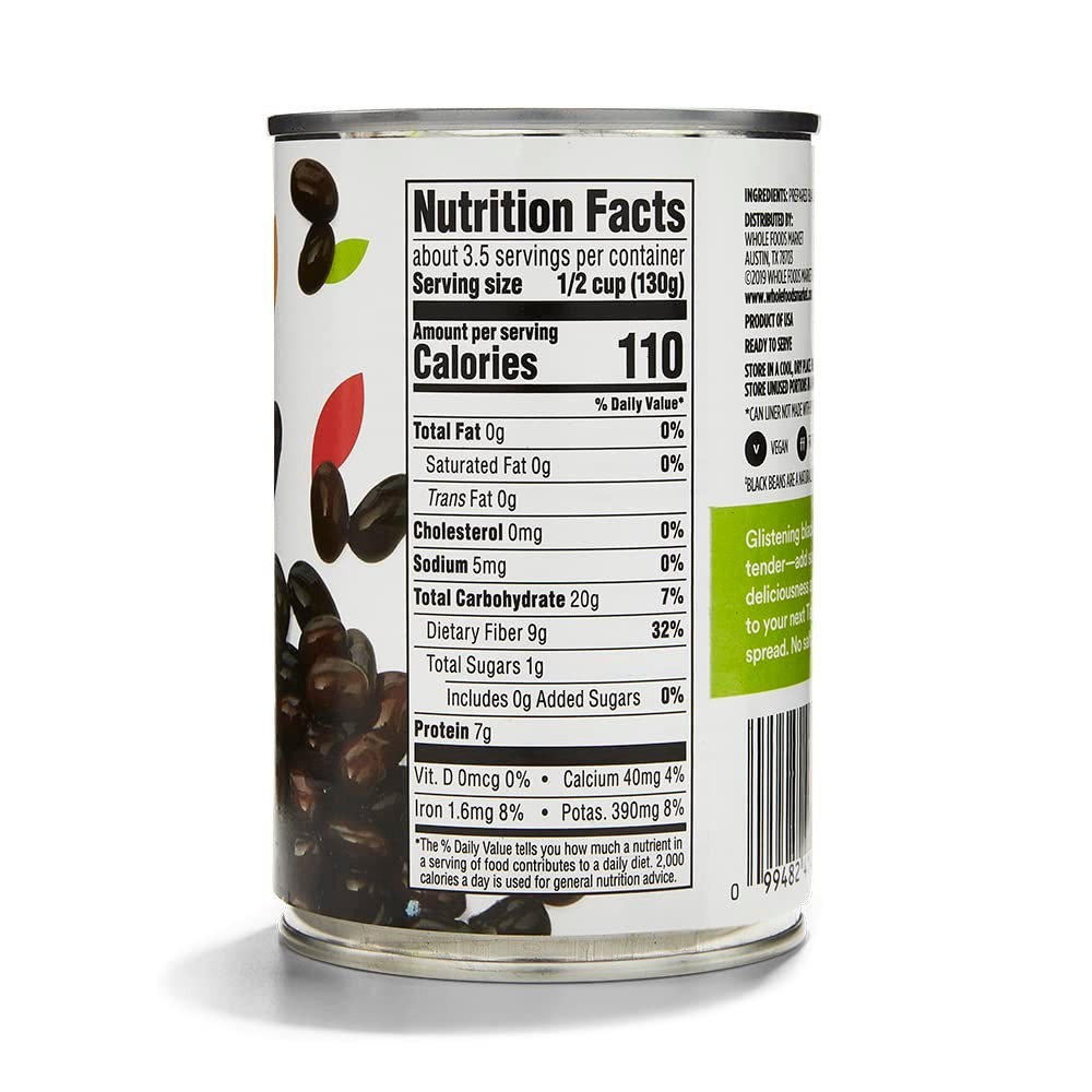 Unsalted Black Beans – 15oz Pack of 4 | Low Sodium & Preservative-Free