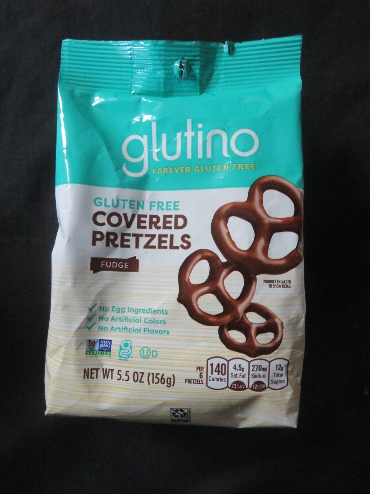 (1) Bag Of Glutino Gluten Free Fudge Covered Pretzels 5.5 Oz