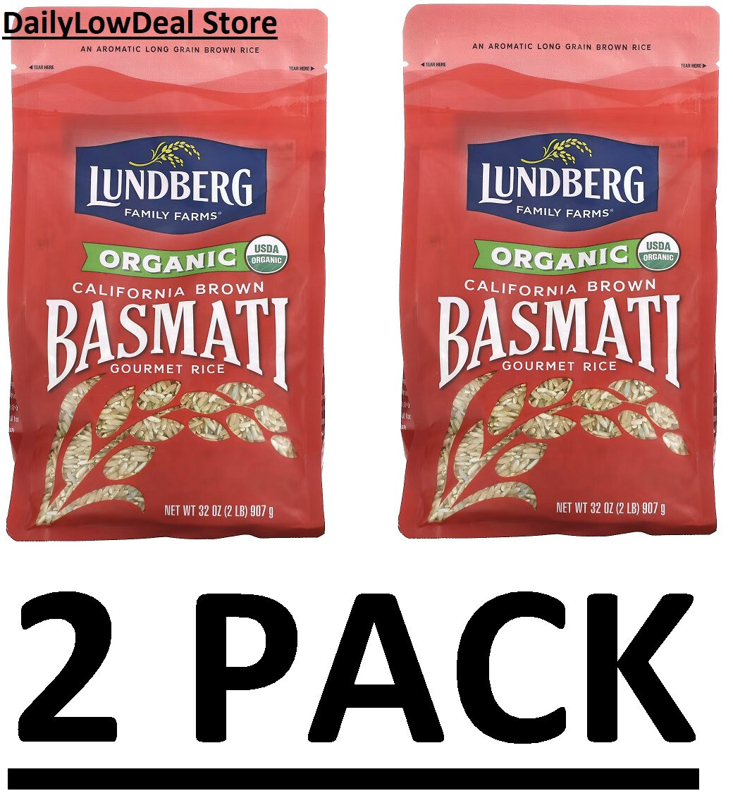 2 PACK-Lundberg Organic California Brown Basmati Gourmet Rice, 2 lb (Total 4 lb)