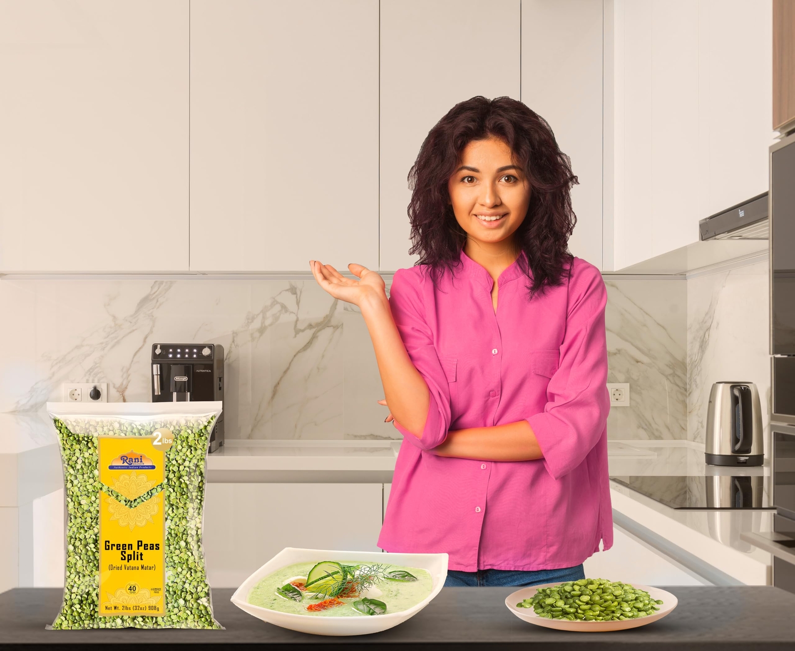 Rani Green Peas Split, Dried (Vatana, Matar) 32oz (2lbs) 907g