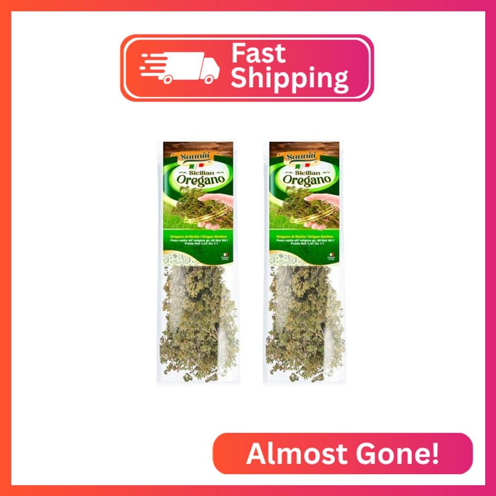 Sanniti Origano di Calabria Italian Dried Oregano on the Stem, 40 grams (Pack of