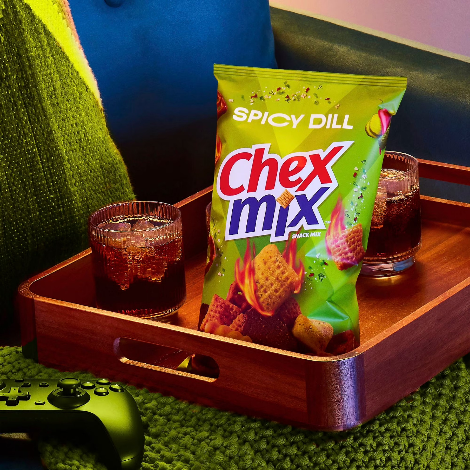 Chex Mix Spicy Dill Snack Mix Family Size 13.5 oz Crunchy Party Snack Sealed