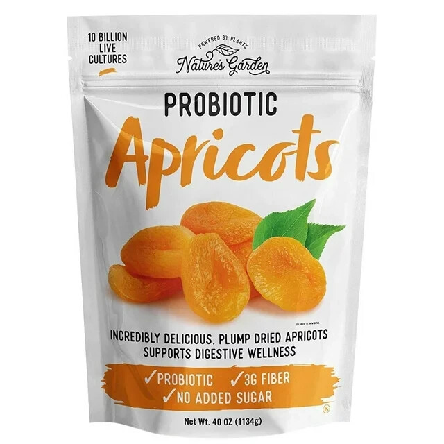 Nature’s Garden Probiotic Dried Apricots Whole Fruit 40 oz Healthy Snack Food