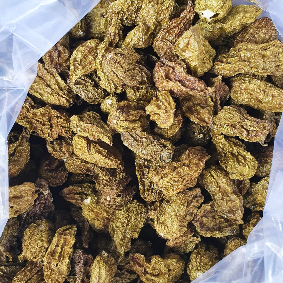 Dried GREEN Ghost Pepper Pods 1LB | Bhut Jolokia GREEN Pepper Pods Dried
