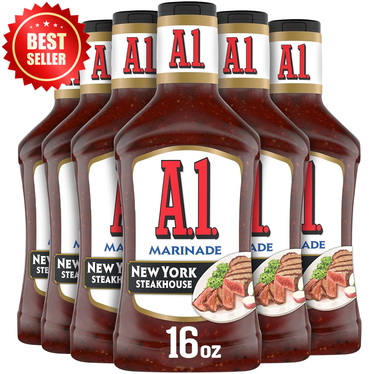 6 Pack Steakhouse New York Marinade 16 Oz Bottles Bulk Beef Grilling US