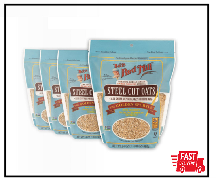 Bob’s Red Mill Steel Cut Oats, 24oz (Pack of 4) – 24 Ounce 4), Beige