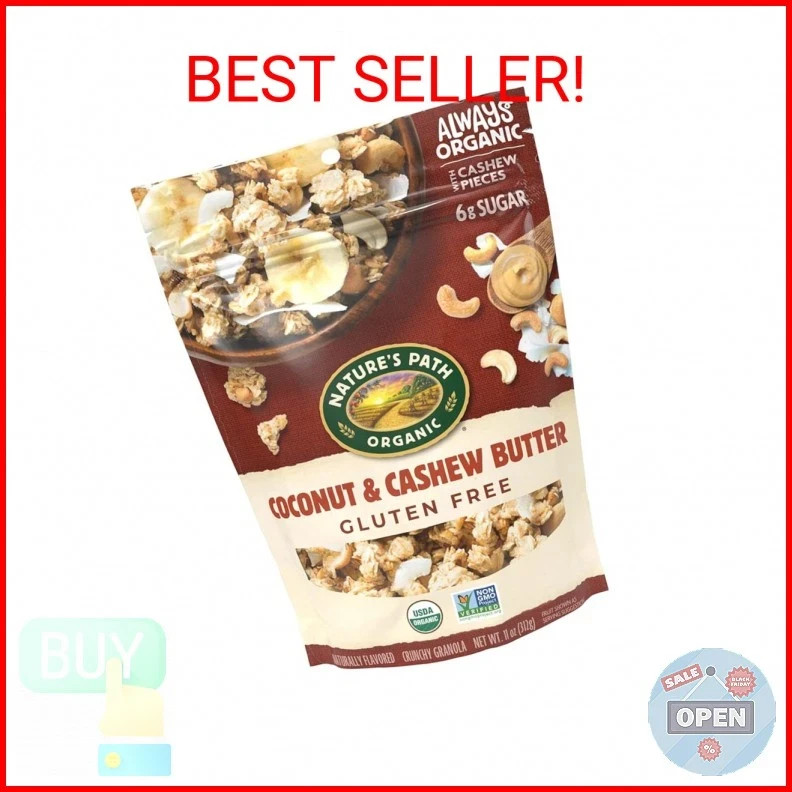Nature’s Path Organic Coconut & Cashew Butter Granola, 11 oz (Pack of 1), Gluten
