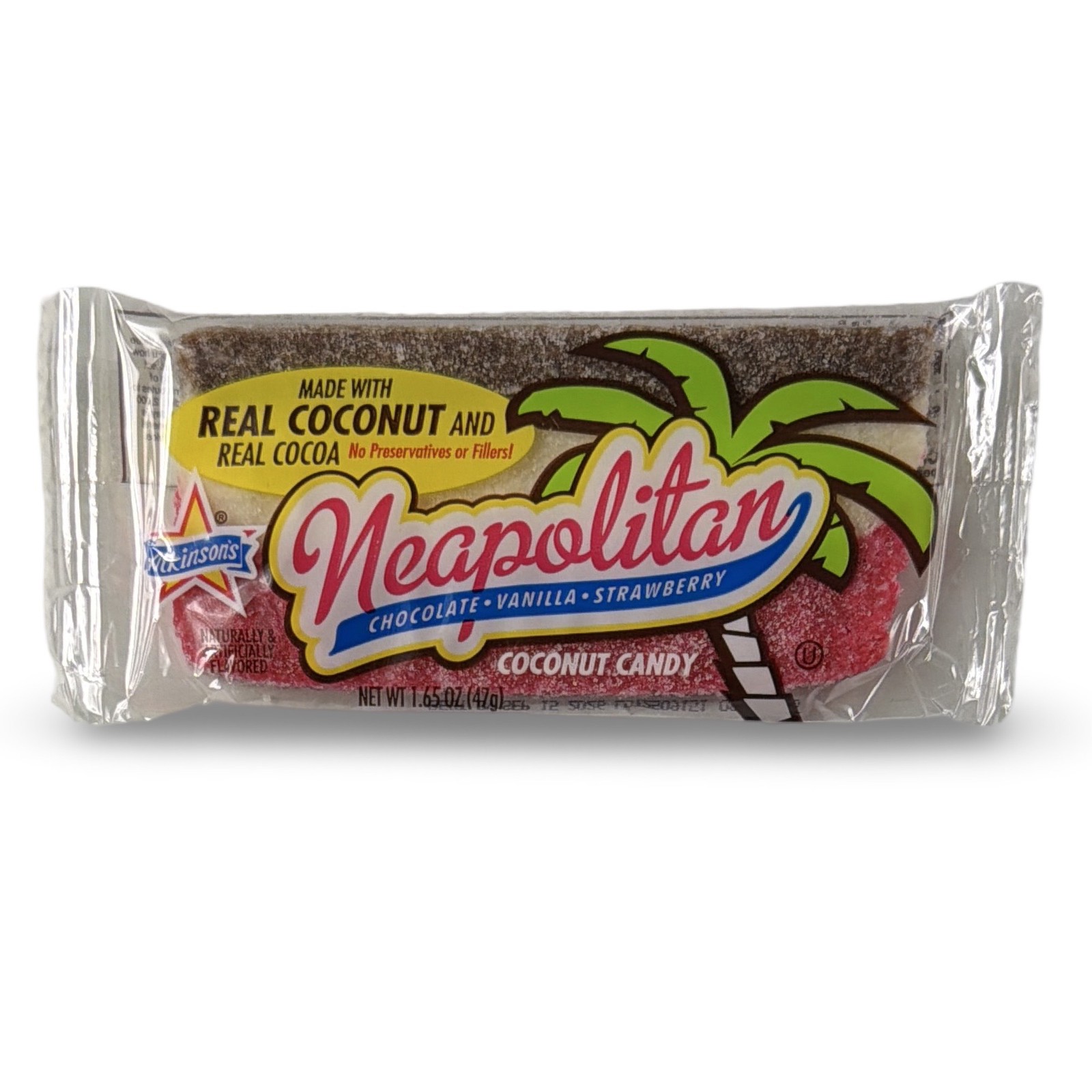 Atkinson’s Neapolitan Chewy Coconut Bars – 1.65 oz Bars, Pack of 6 | Nostalgic T