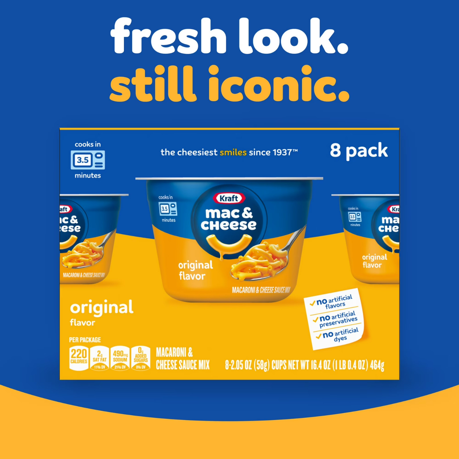 Kraft Mac and Cheese, 8 Cups, for Easy Dinner or Dinner Sides, Original Flavor,