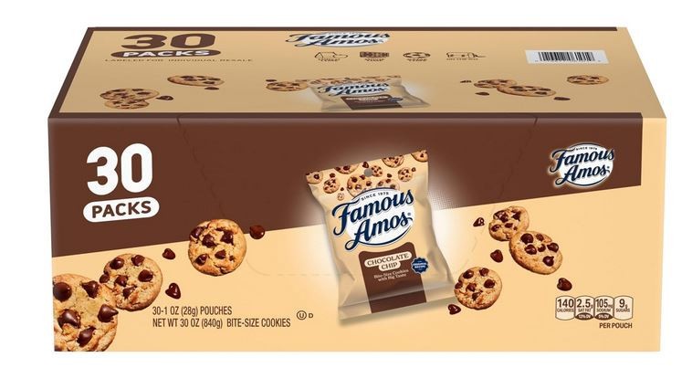 Famous Amos Original Recipe Chocolate Chip Bite-Size Cookies, 30 Pack Box, 30 oz