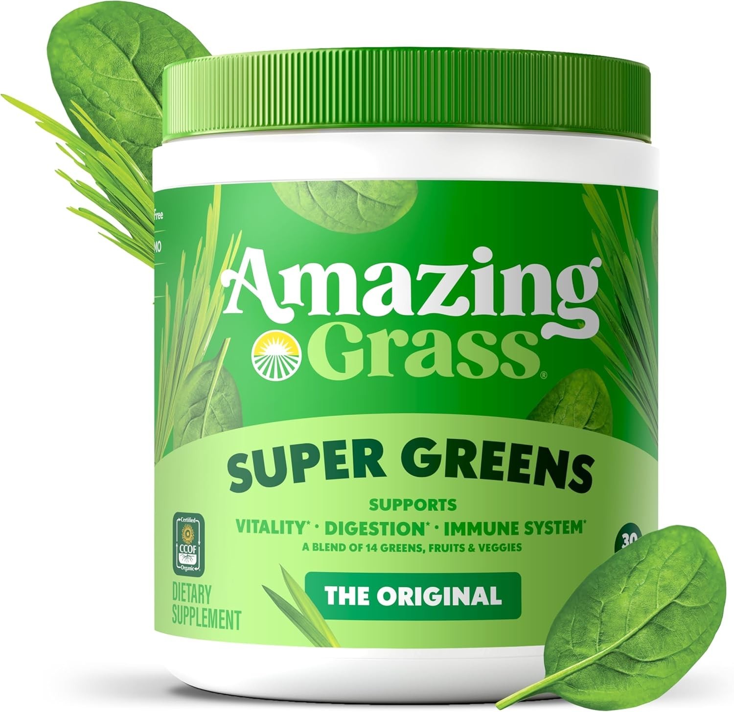 Organic Super Greens Powder – 30 Servings for Vitality & Digestion Support