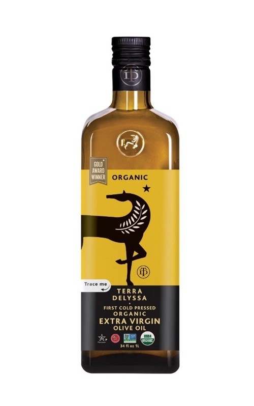 New Terra Delyssa Organic Extra Virgin Olive Oil – 34 fl. oz. Dark Amber Glass