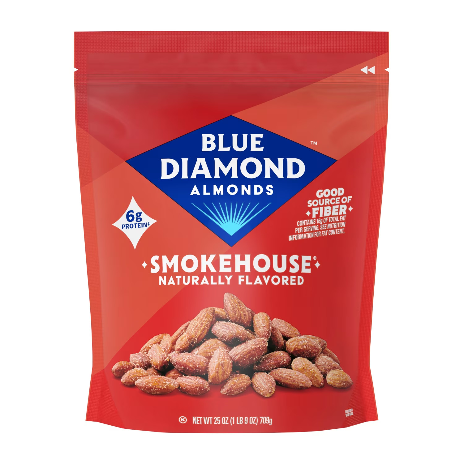 Blue Diamond Almonds Gluten Free Smokehouse Flavored Snack Nuts, 25 Oz (2 Pack)