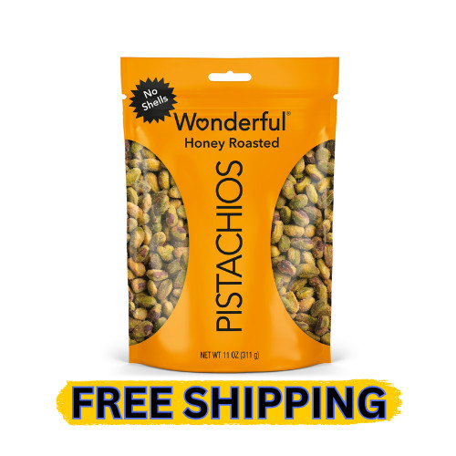 Wonderful Pistachios No Shells Honey Roasted Nuts, 11 Ounce Bag Free Shipping