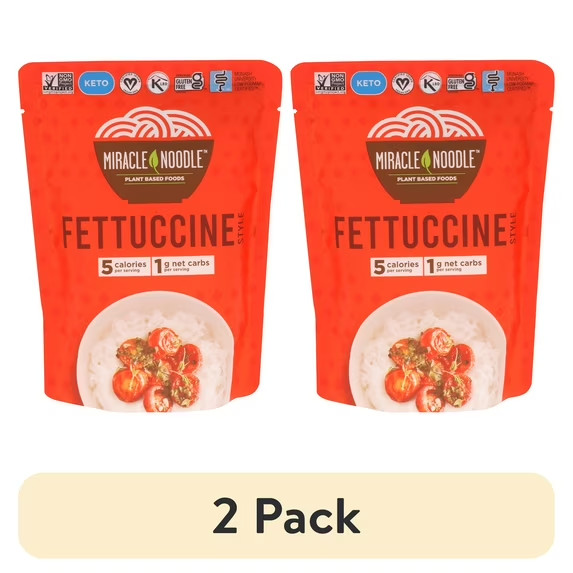 (2 pack) Miracle Noodle Fettuccine Style Noodles Certified Vegan