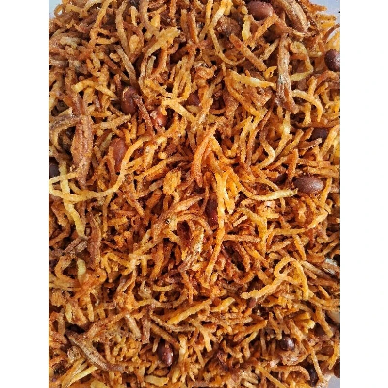 SIDE MEALS ANCHOVY POTATOES CRISPY SPICY, Conserve 1 KG PER PCK, FLAVOR SPICY