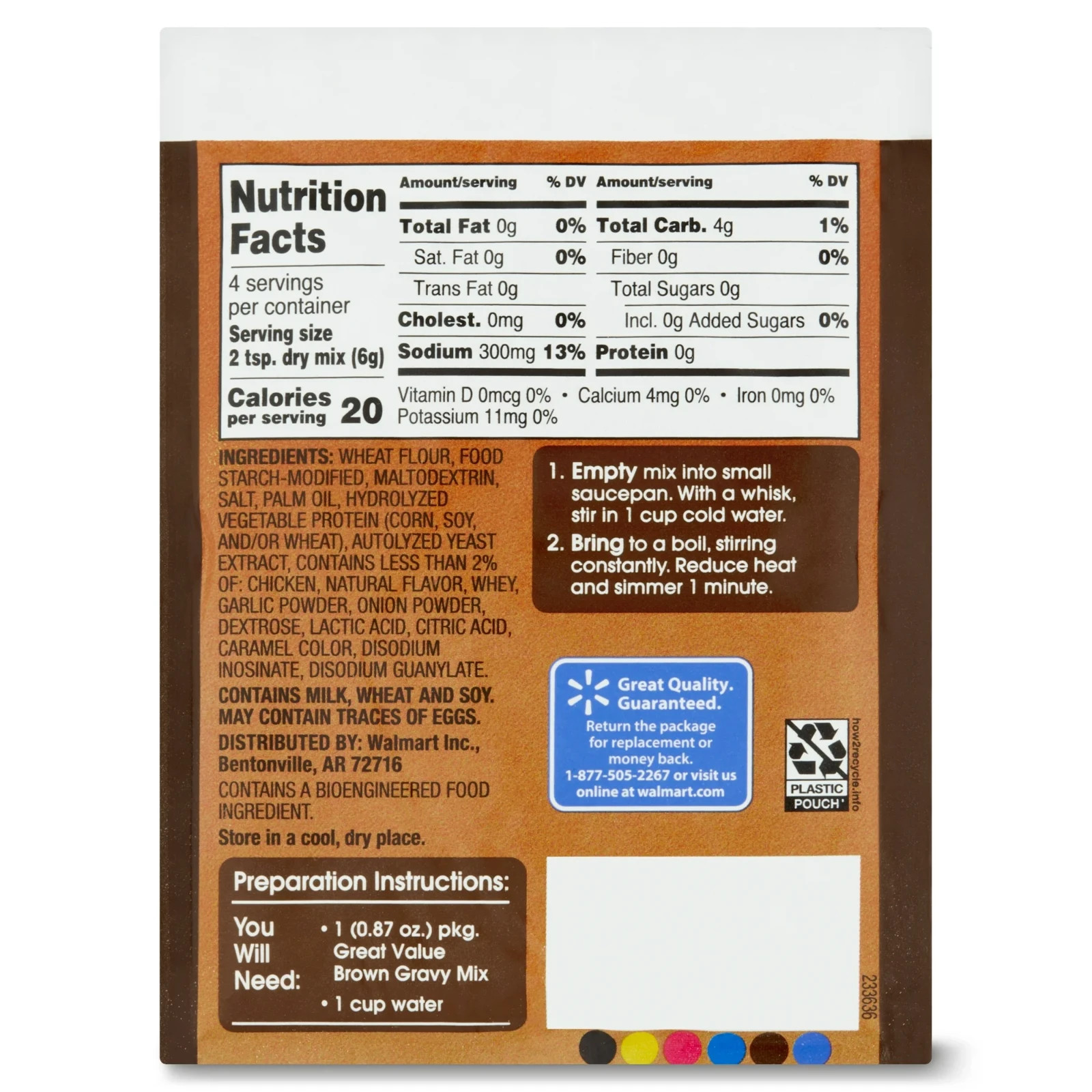 Brown Gravy Mix, 0.87oz Packet, Gluten-Free, Makes 1 Cup, Rich Flavor, 4 Pack