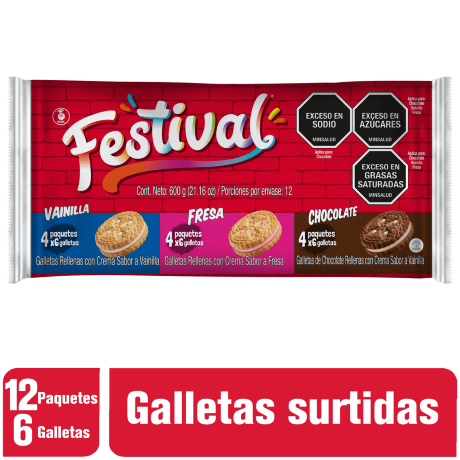 Colombian Festival Assorted Flavor Cookies x 12 packs x 600g