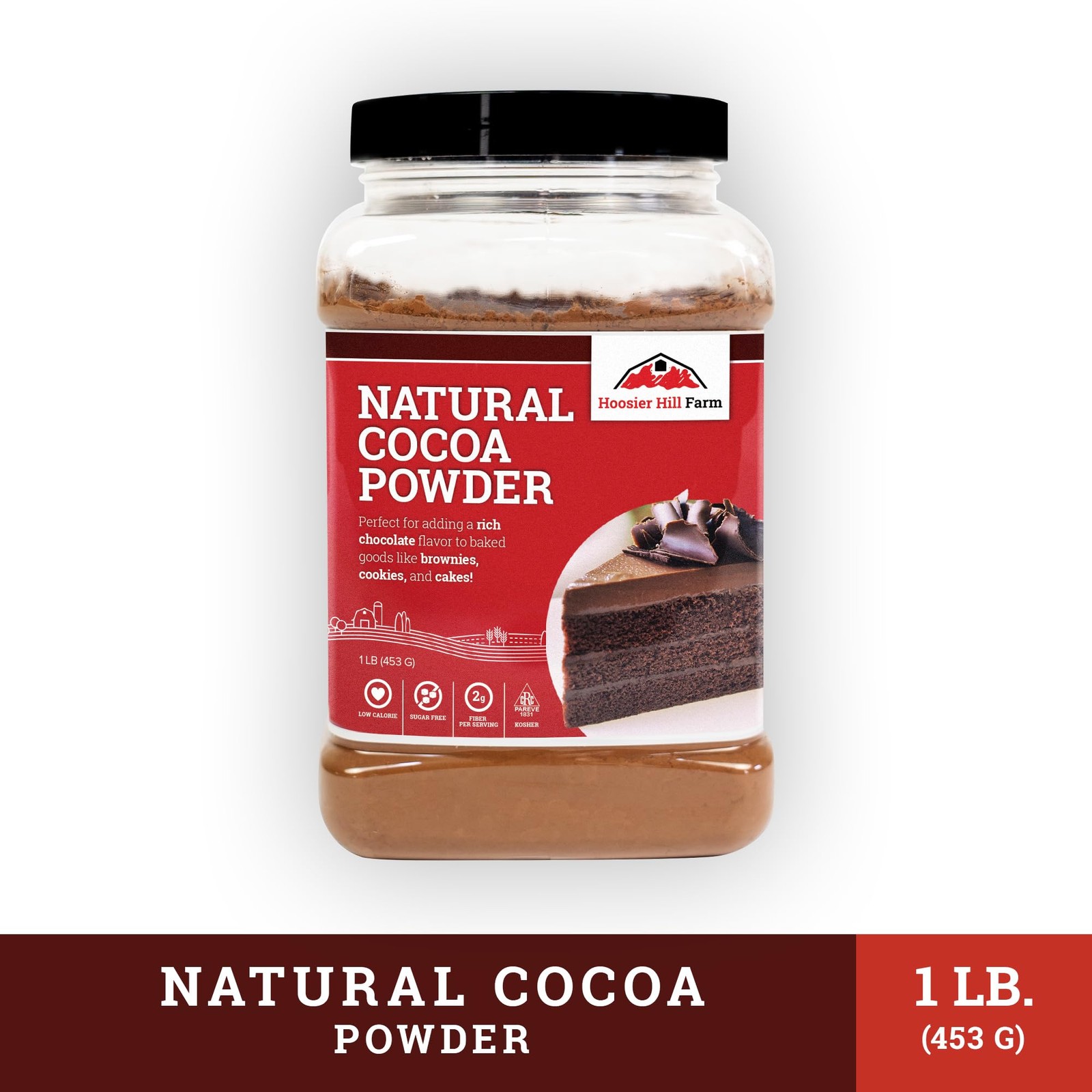 Hoosier Hill Farm Natural Cocoa Powder, Unsweetened, 16.0 Ounce (Pack of 1)