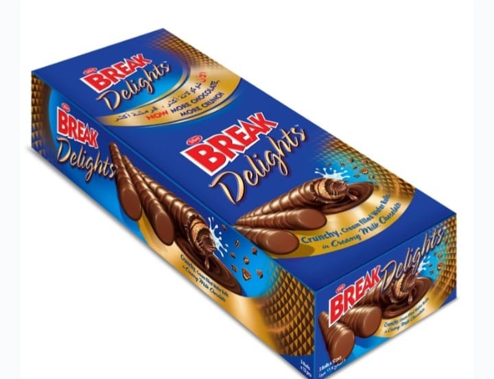 Tiffany Break Chocolate Delight crunchy cream filled wafer rolls 24 bars
