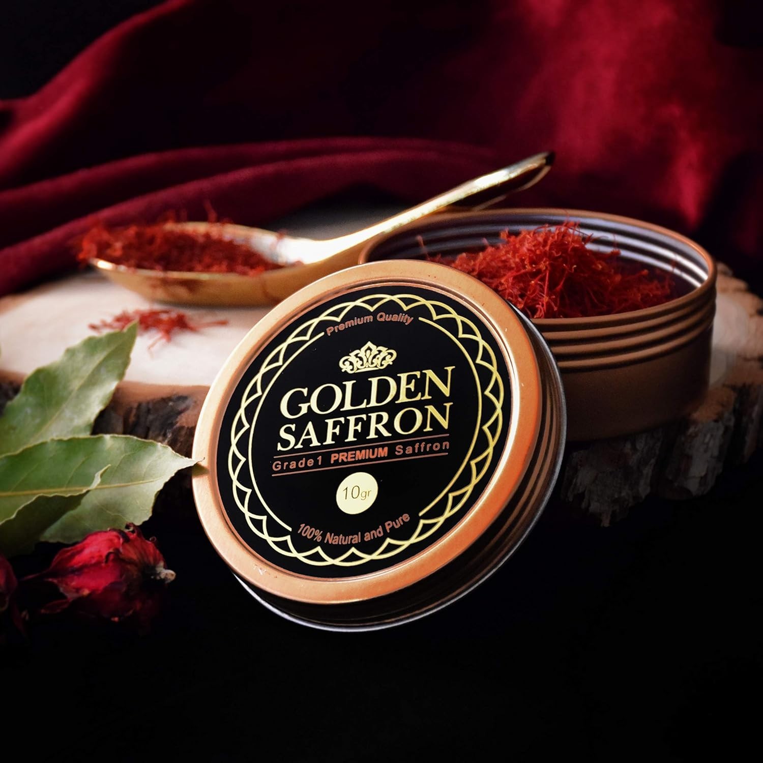 Organic and Lab-Tested Saffron Threads – Perfect for Golden Milk & Risotto, 10g