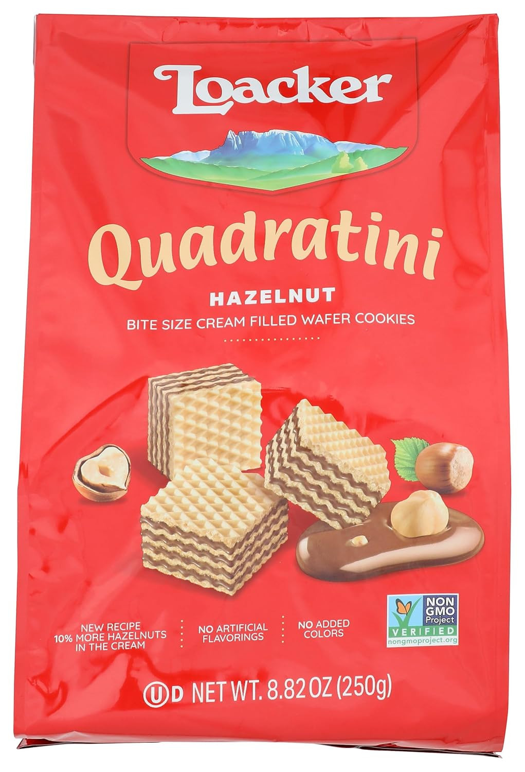 Hazelnut Wafer Cookies 8.82 oz Bite Size Crispy Wafers 30% Less Sugar Snack