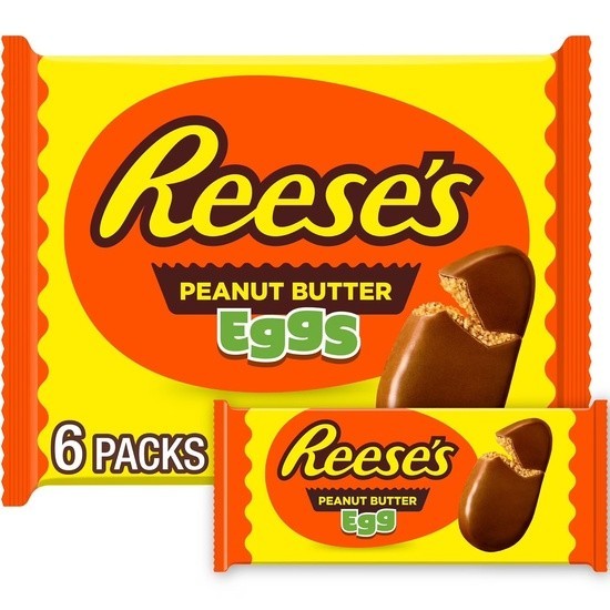 REESE’S Milk Chocolate Peanut Butter Eggs 6 Pack Easter Basket Candy