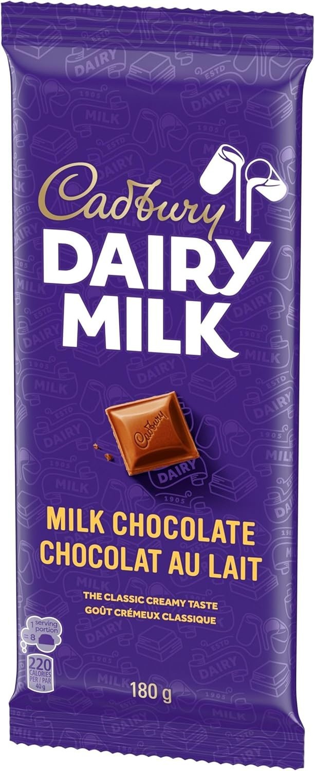 ( 10 PACK )Cadbury Dairy Milk Chocolate Bar 180g/6.3oz ( from Canada)63 OZ TOTAL