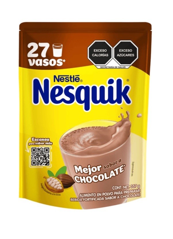 2 NESTLE NESQUIK CHOCOLATE FLAVOR MILKSHAKE 357gr Polvo Sabor Chocolate – Mexico