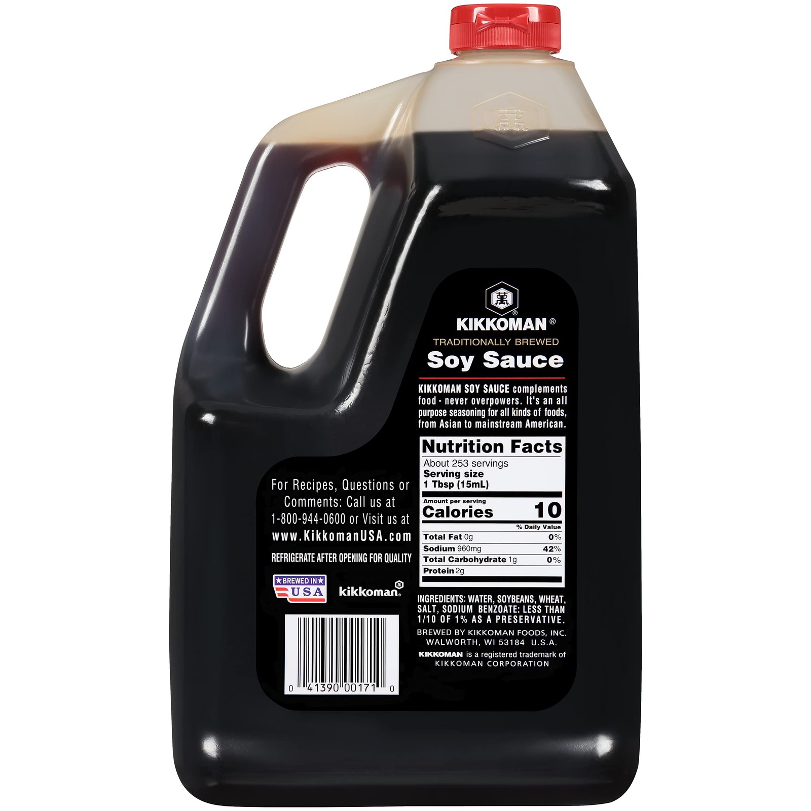 Kikkoman – Traditionally 128 Fl Oz (Pack of 1), Naturally Brewed Soy Sauce