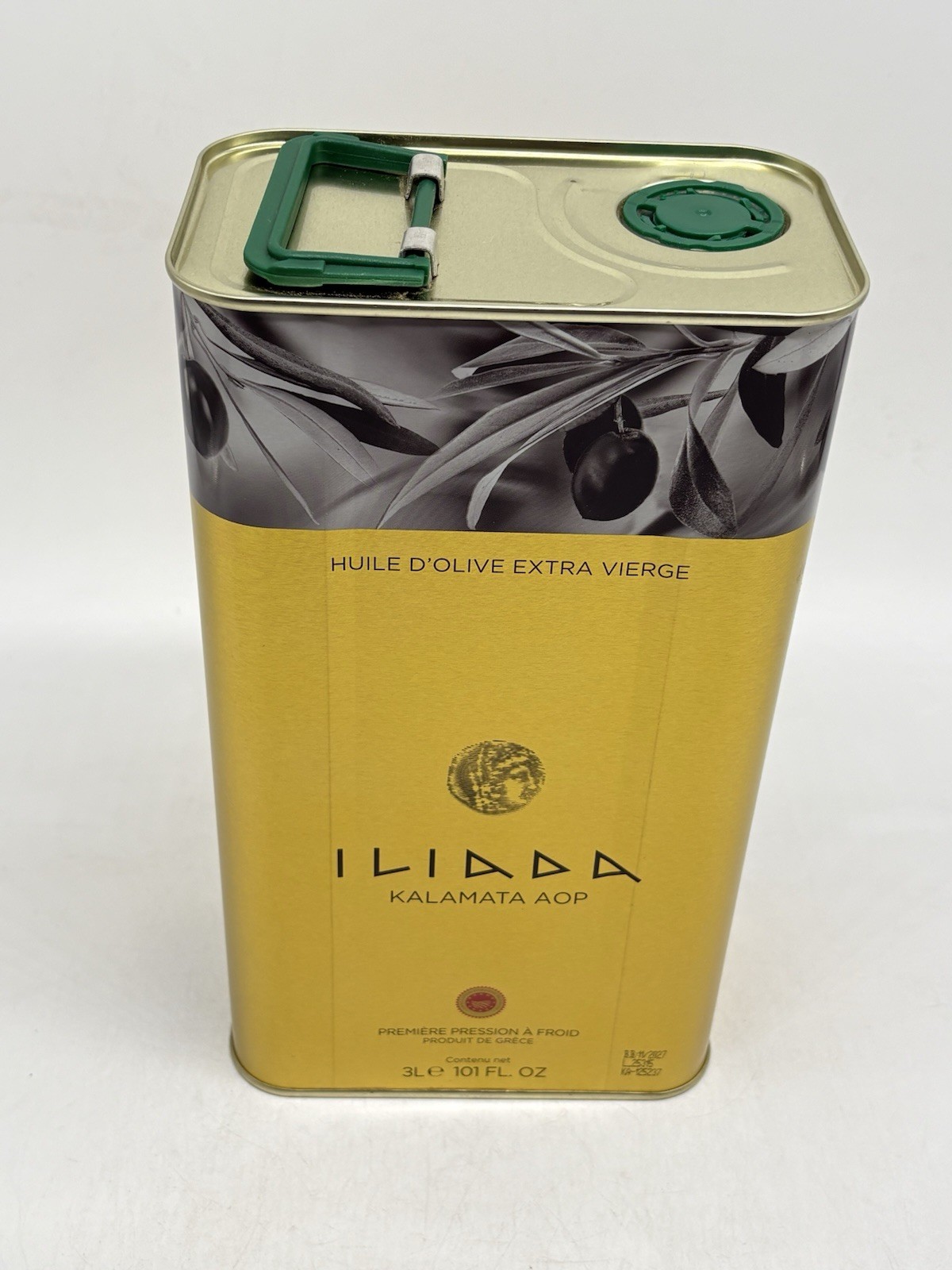 iliada Extra Virgin Olive Oil 3L 3 LITER – 101 OZ Ounce Tin – 11/2027 Tin Damage