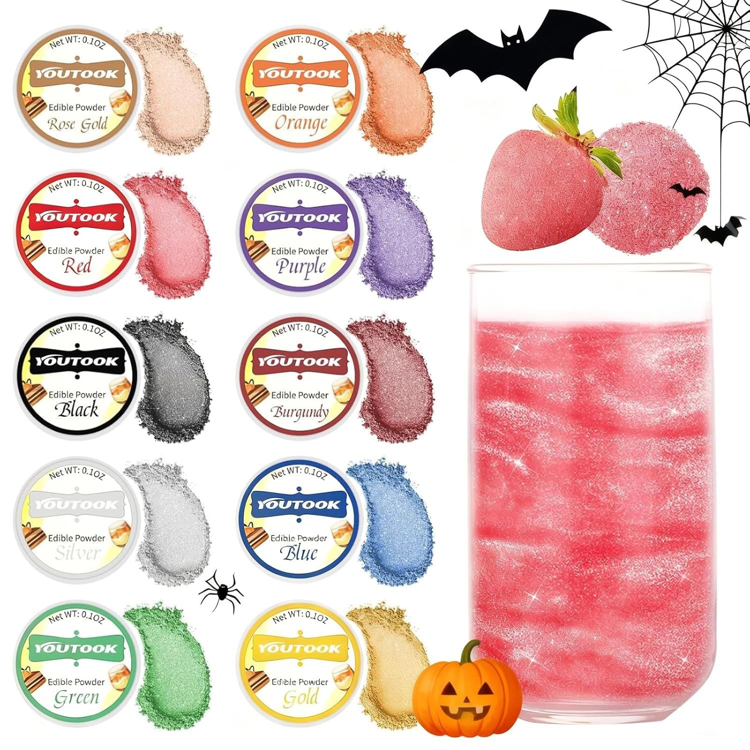 Edible Glitter for Cocktails, 10 Colors Easter 10 Colors-1, 10 color set